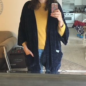 Navy velvet cardigan